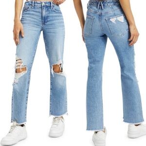 NWT Good American Good Icon High Waist Step Hem Bootcut Jeans Size 12 Med Wash